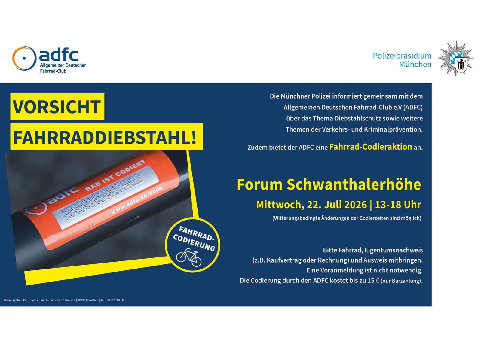Gemeinsam gegen Fahrraddiebstahl